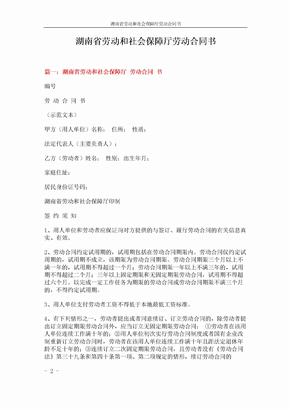 湖南省劳动和社会保障厅劳动合同书 (15页)