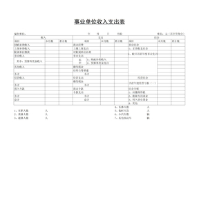 事业单位收入支出表