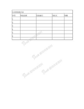 公司印鉴统计表