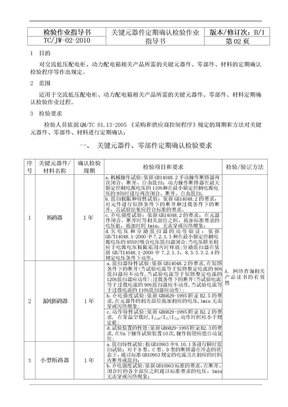 关键元器件定期确认检验作业指导书1