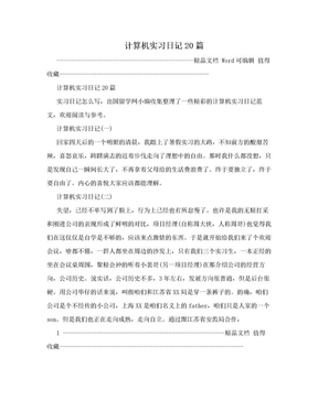 计算机实习日记20篇