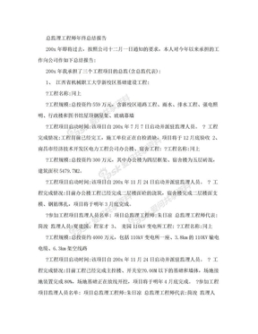 总监理工程师年终总结报告