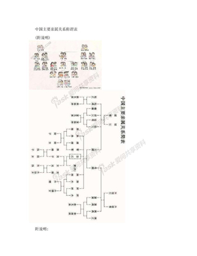 中国主要亲属关系称谓表（2张图附说明）