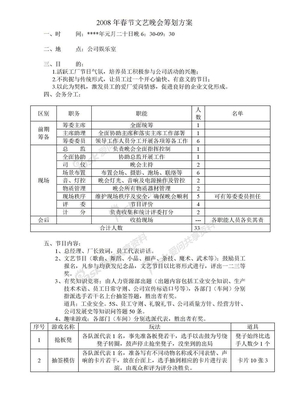 春节文艺晚会筹划方案