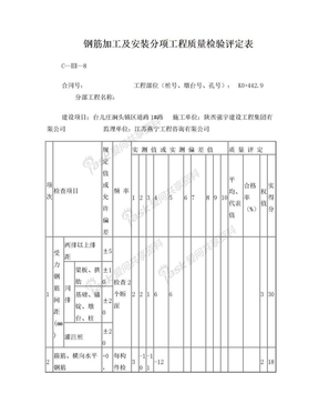 抽检 钢筋检验评定表