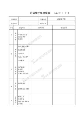 01-5吊篮脚手架验收记录