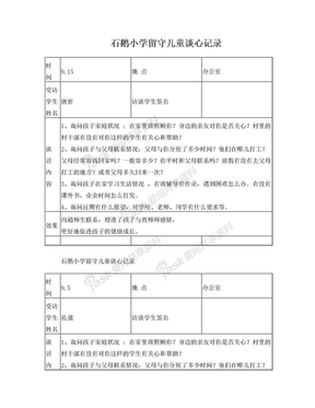 留守儿童谈心记录(5)