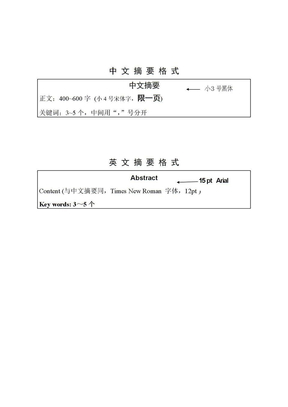 中英文摘要格式