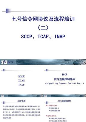 七号信令网协议及流程2 SCCP TCAP INAP