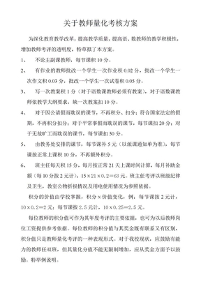 教师量化考核方案