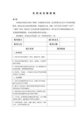 车间安全检查表200911