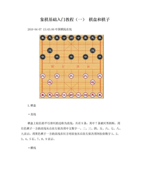 象棋基础入门教程1