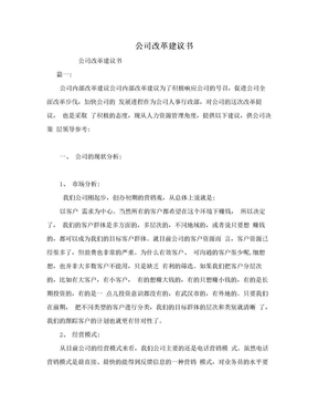 公司改革建议书