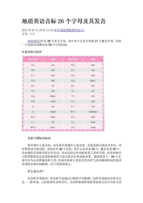 地道英语音标26个字母及其发音