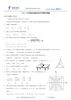 2010年武汉中考数学试题
