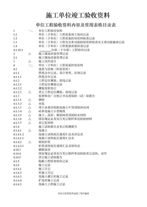 施工单位竣工验收资料