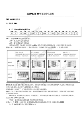 ILI9325_TFT驱动中文资料