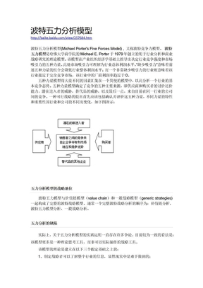 波特五力分析模型