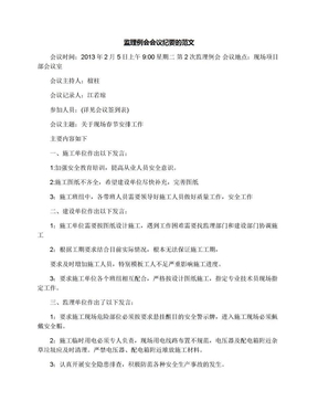 监理例会会议纪要范文