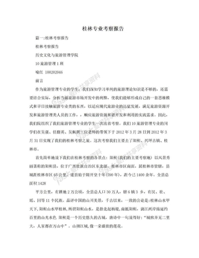 桂林专业考察报告