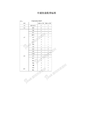 中通快递收费标准