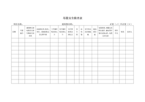 吊篮安全检查表