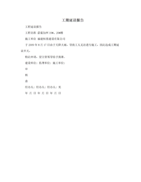 工期延误报告