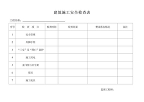 项目现场安全台帐表