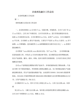 企业两化融合工作总结