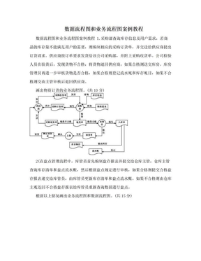 数据流程图和业务流程图案例教程