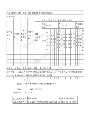 内蒙古文化系统人才资源状况调查表