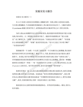 实验室实习报告