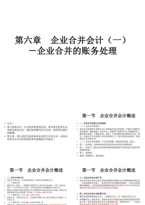 自考高级财务会计第六章_企业合并会计(一)企业合并的账务处理