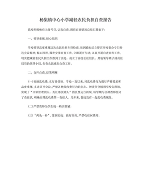 杨集镇中心小学减轻农民负担自查报告