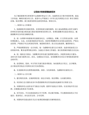 公司会计财务管理制度范本