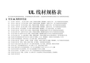 UL线材规格表