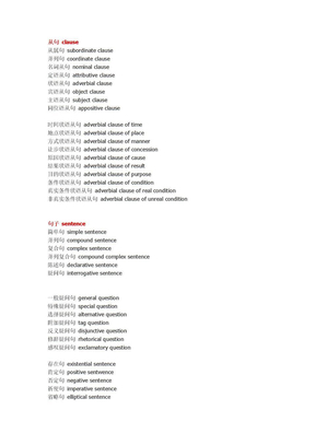 各种从句的英语表达方式