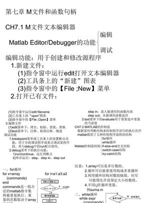 Matlab北航教程_第七章_M文件和函数句柄