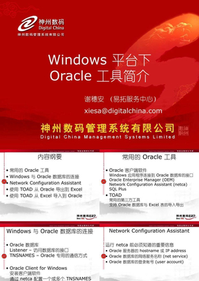 Oracle Tools for Windows 简介