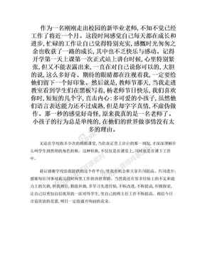 新教师入职感受