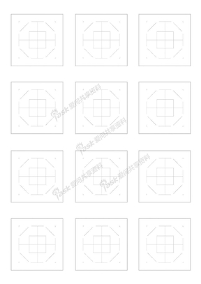 八卦格写字法字帖模板（大字＿灰度框）