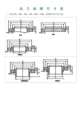 法兰标准尺寸表