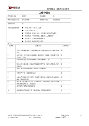 美容师-工作分析表