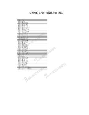 全国身份证号码归属地查询_图文