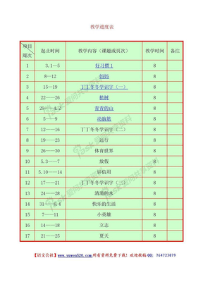 【人教版】二年级下册语文全册教案（含教学进度表）