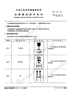 包装储运图示标志