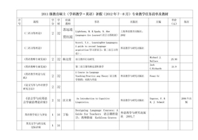 学科教学（英语）教材清单