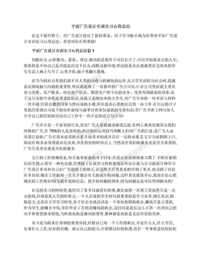 平面广告设计实训实习心得总结