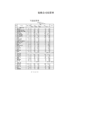 装修公司结算单
