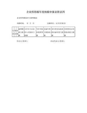 企业所得税年度纳税申报表附表四